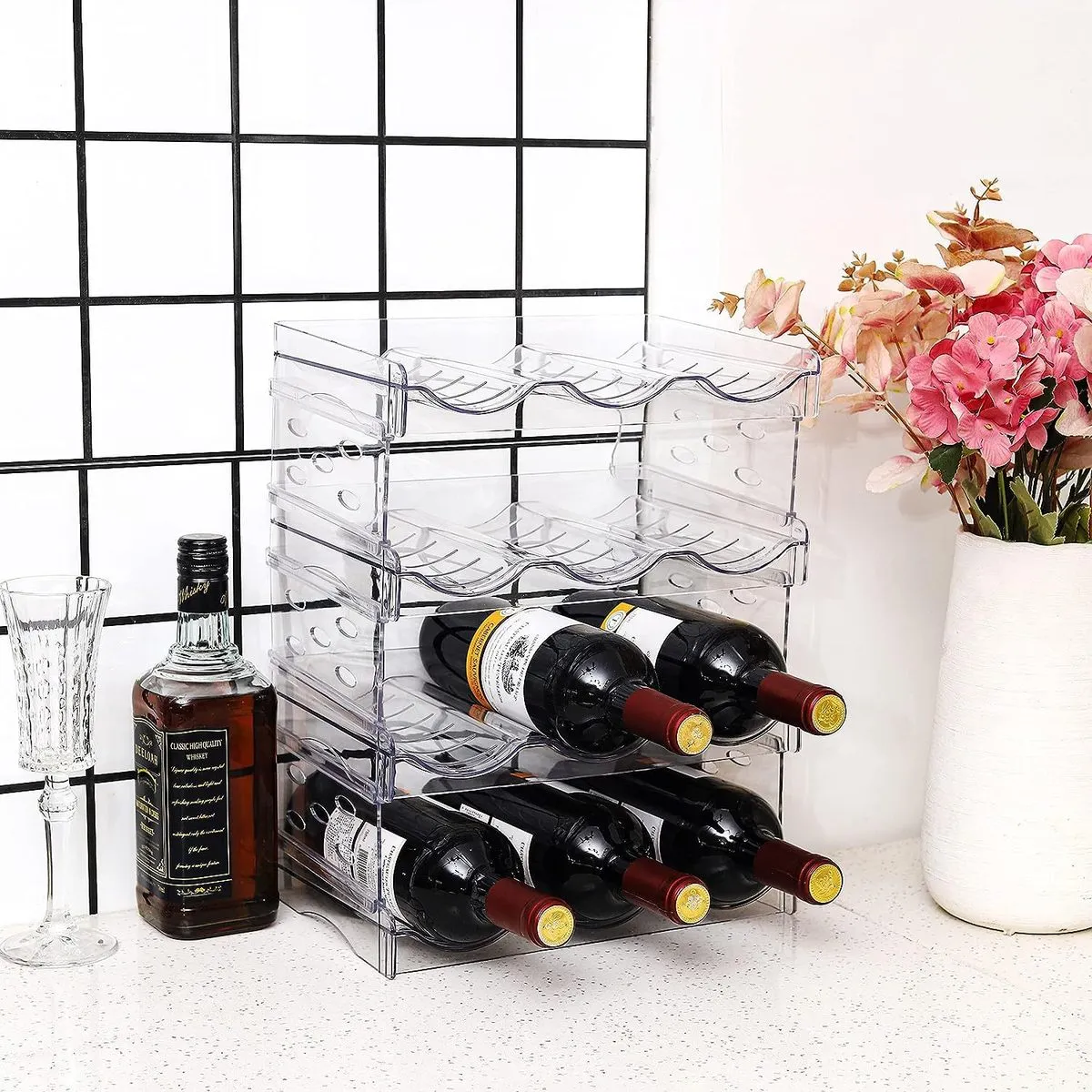 Transparent Red Wine Bottle Rack Desktop Storage Rack