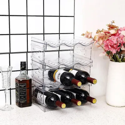 Transparent Red Wine Bottle Rack Desktop Storage Rack