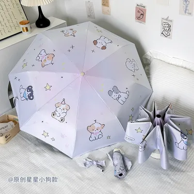 Fashion Cartoon Printed Sun Protection Uv Protection Portable Mini Folding Umbrella