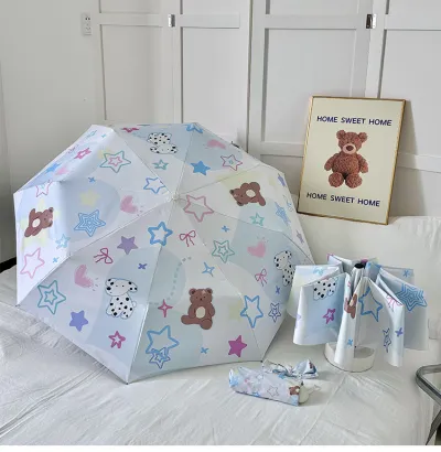 Fashion Cartoon Printed Sun Protection Uv Protection Portable Mini Folding Umbrella