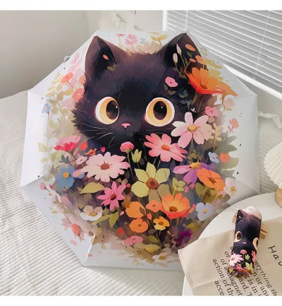 Fashion Cartoon Printed Sun Protection Uv Protection Portable Mini Folding Umbrella