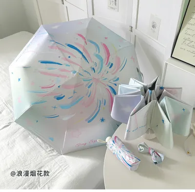 Fashion Cartoon Printed Sun Protection Uv Protection Portable Mini Folding Umbrella