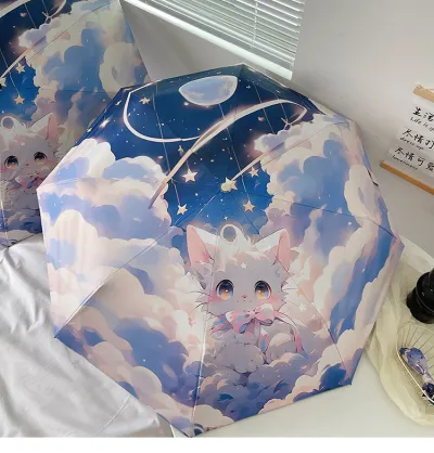 Fashion Cartoon Printed Sun Protection Uv Protection Portable Mini Folding Umbrella