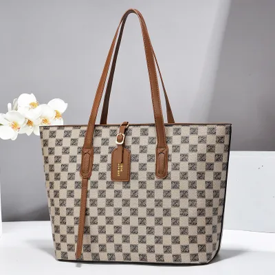 Woemn Fashion Casual Plaid Large Capacity Tote Bag