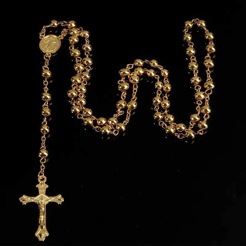 Fashion Cross Beaded Chain Necklace
