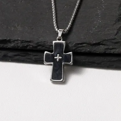 Fashion Simple Double Cross Pendant Necklace