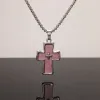 Pink/Square Pearl Chain 70Cm