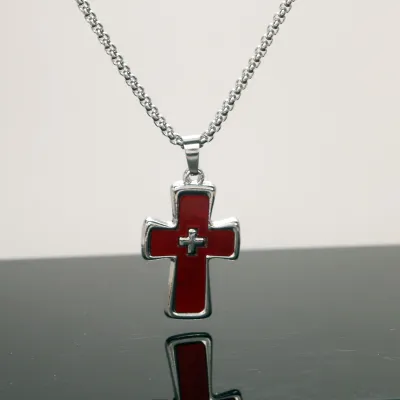 Fashion Simple Double Cross Pendant Necklace