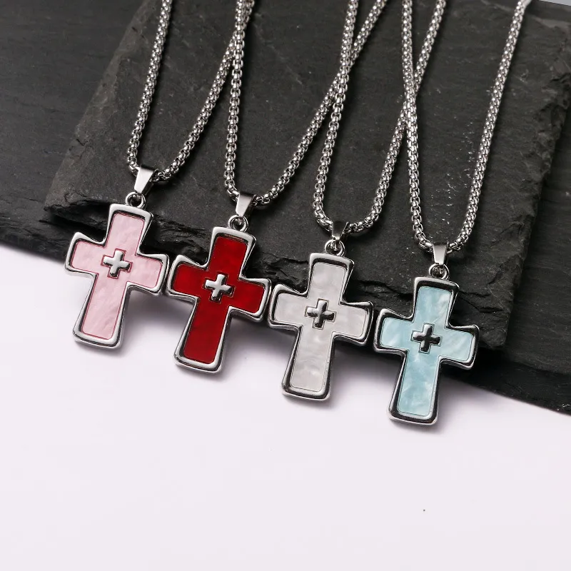 Fashion Simple Double Cross Pendant Necklace
