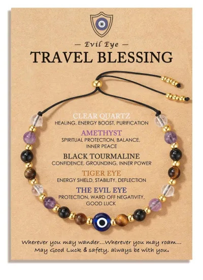 Women'S Fashion Crystal Bead Evil Eye Bracelet