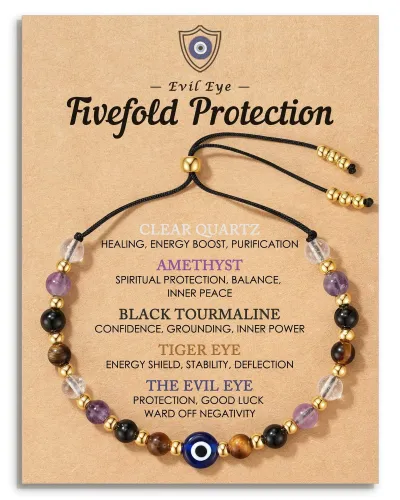 Women'S Fashion Crystal Bead Evil Eye Bracelet