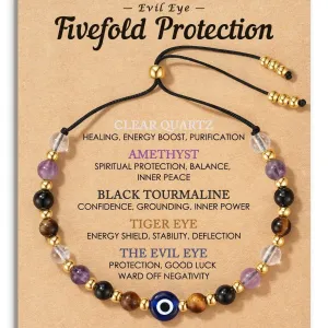 Women'S Fashion Crystal Bead Evil Eye Bracelet