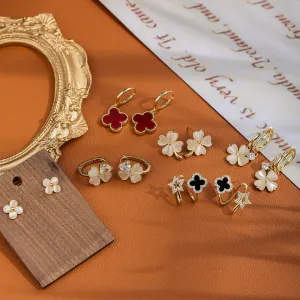 Women Fashion Four-Leaf Clover Series Earrings