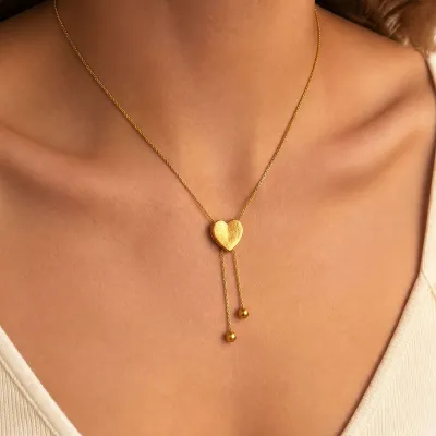 Women Fashion Simple Four-Leaf Clover Tassel Titanium Steel Necklace
