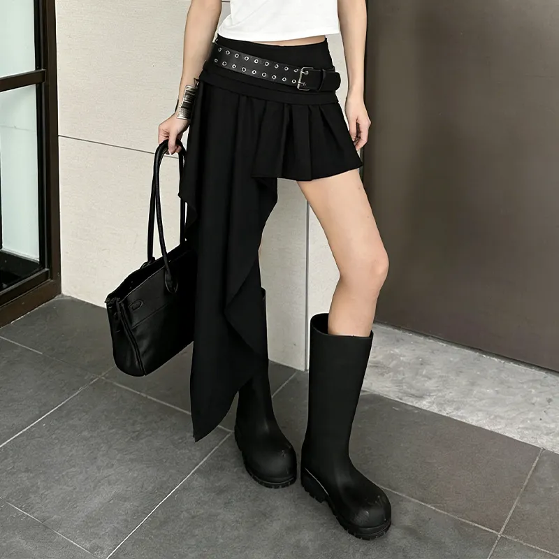 Women Fashion Spring Gothic Irregular High Waist Skirt