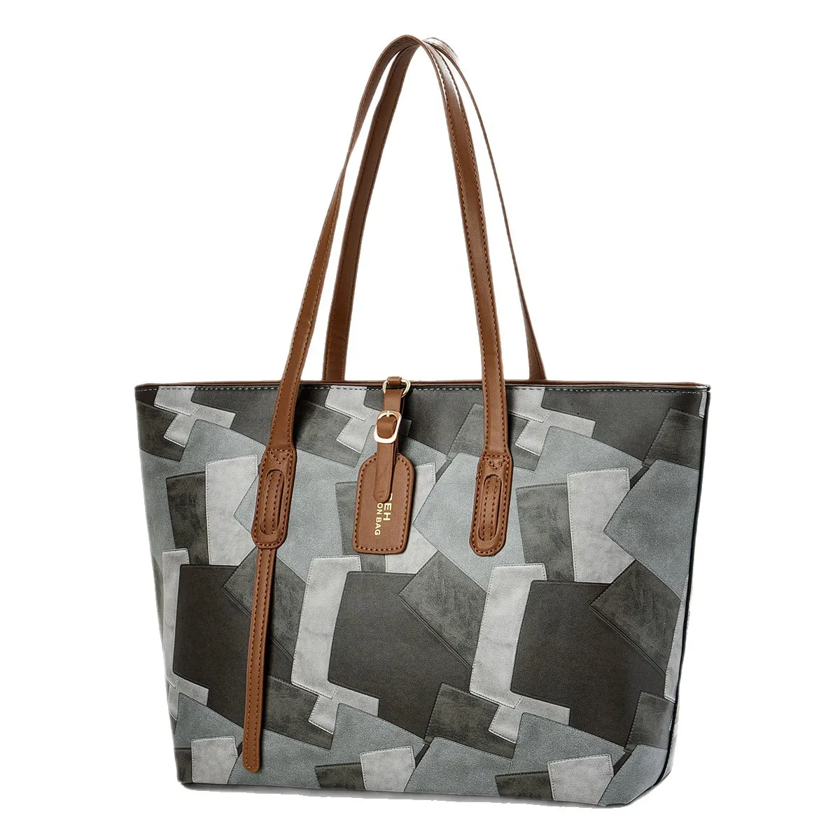 Women Fashion Casual Colorblock Large Capacity Tote Bag