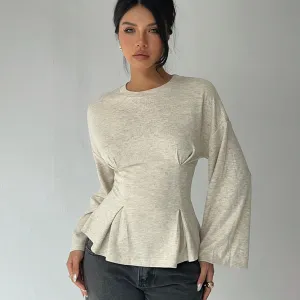 Woemn Fashion Spring And Summer Solid Color Long Sleeve T-Shirt