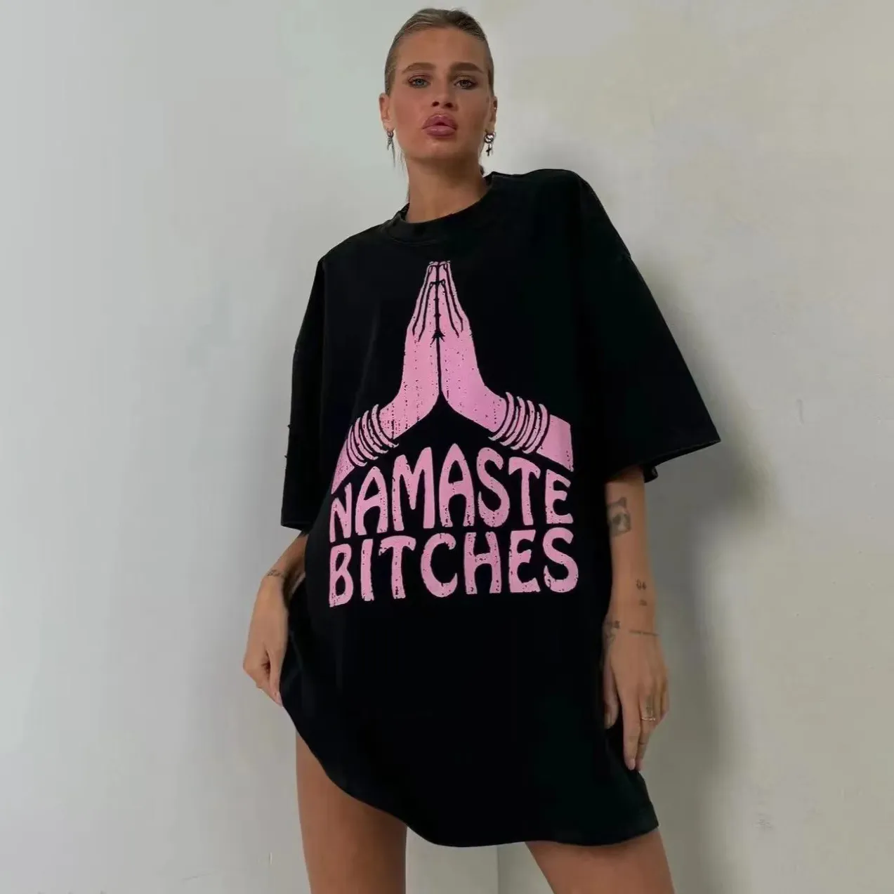 Women Fashion Casual Summer Cotton Printed Short-Sleeve Loose T-Shirt
