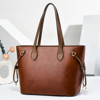 Women Fashion Casual Simple Solid Color Large Capacity Tote Bag