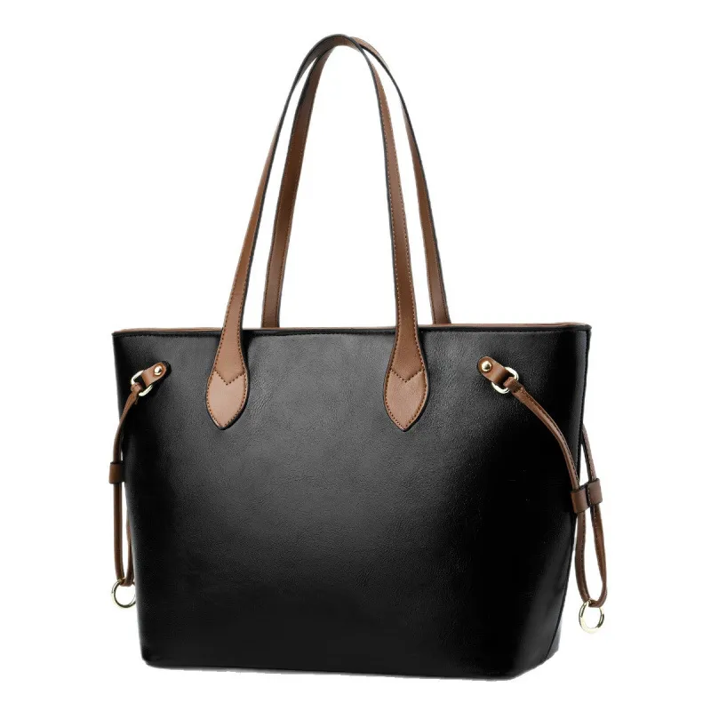 Women Fashion Casual Simple Solid Color Large Capacity Tote Bag