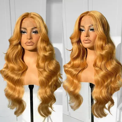 Women Fashion Full Head Cover Front Lace Chemical Fiber Long Curly Wig
