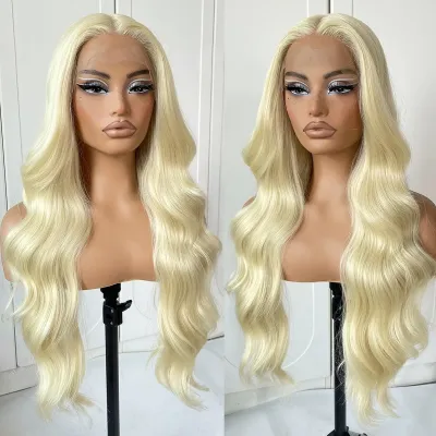 Women Fashion Full Head Cover Front Lace Chemical Fiber Long Curly Wig