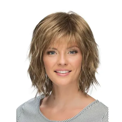 Women Fashion Partial Gradient White Blonde Short Curly Wigs