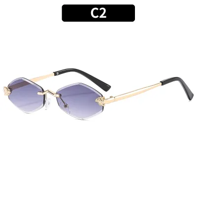 Women Fashion Rimless Diamond Sunglasses