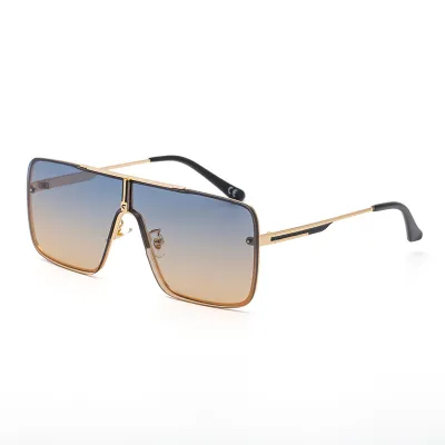Men'S Fashion Large Metal Frame Sunglasses