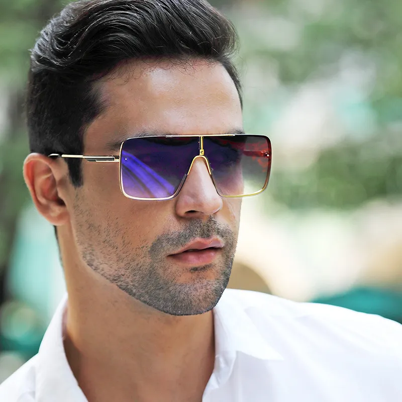 Men'S Fashion Large Metal Frame Sunglasses
