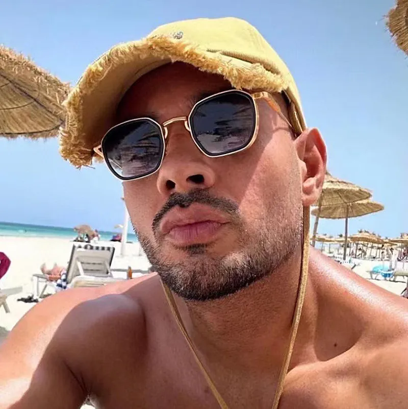 men Fashion Simple Square Frame Sunglasses