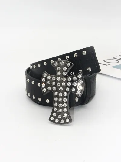 Fashion Hip-Hop Nail Cross Rivet Belt