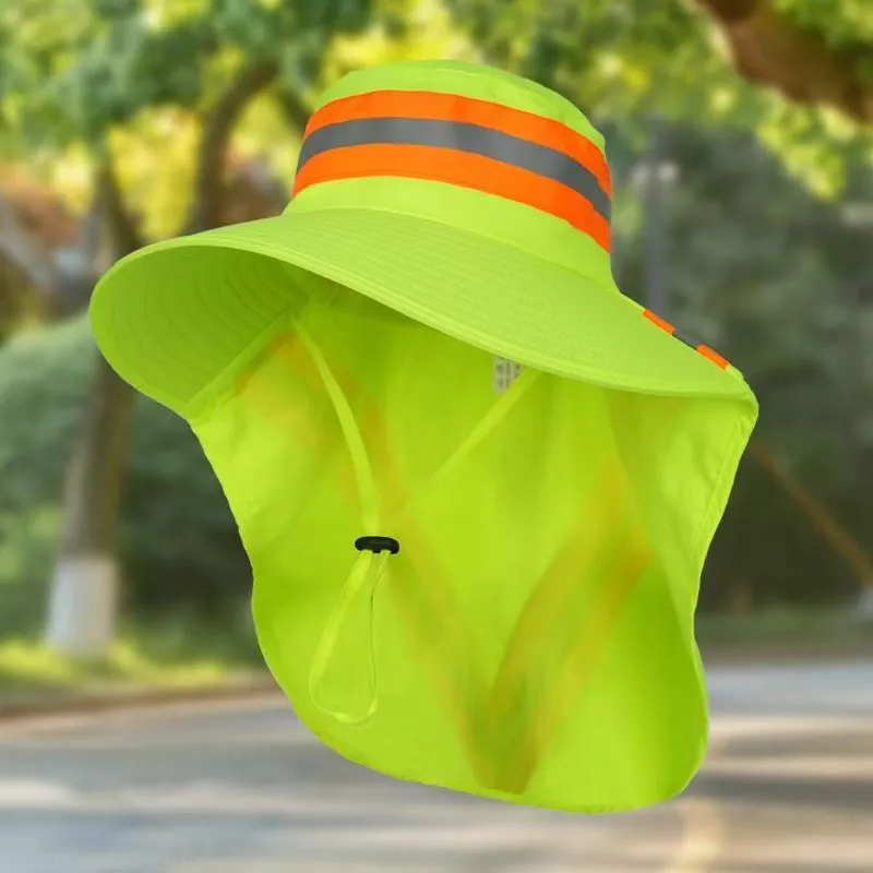 Fashion Spring And Summer Stripe Wide Brim Sunscreen Hat