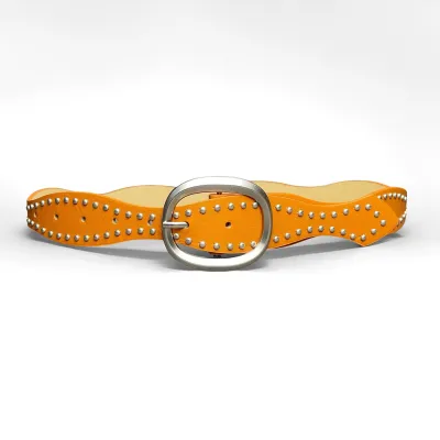 Women Fashion Retro Rivet Wave Belt