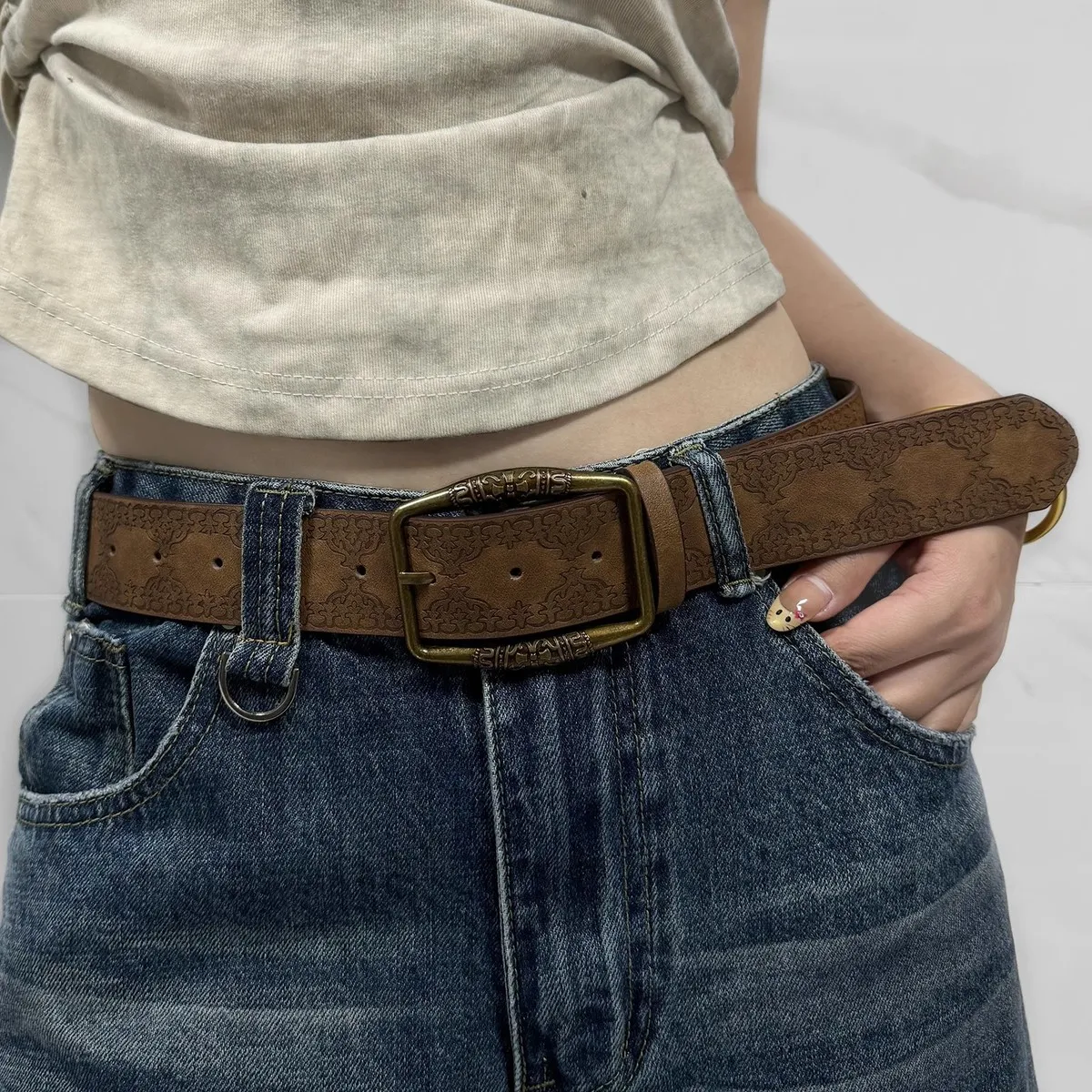 Women Fashion Retro Printed Belt