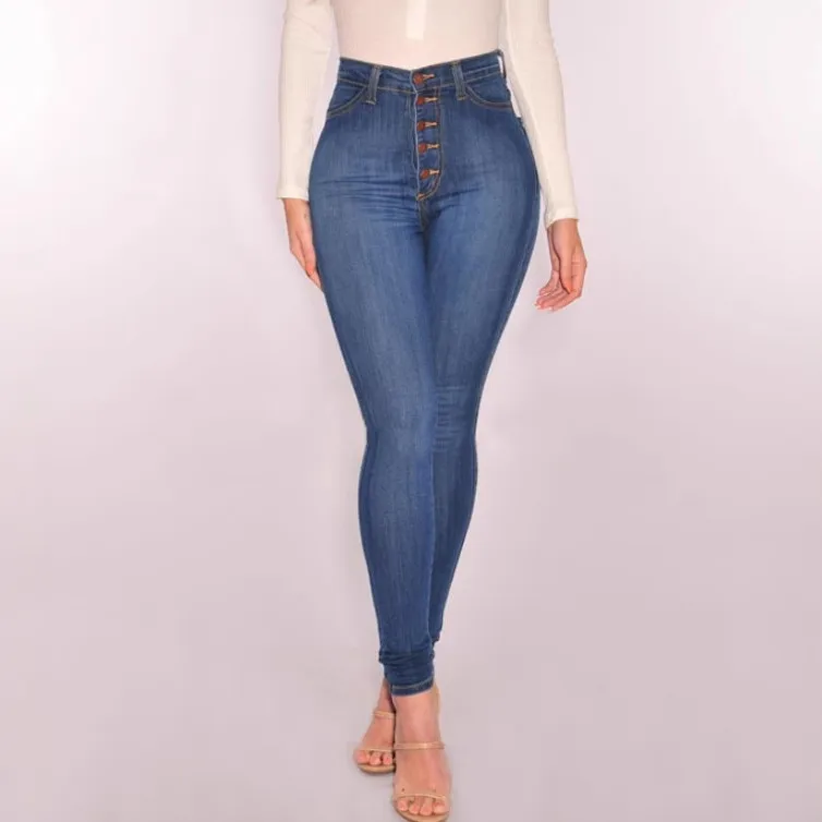 Women Fashion Sexy Stretch High Waist Slim Fit Skinny Jeans