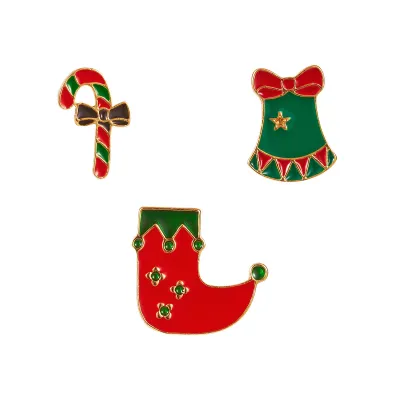 Christmas Ornaments Snowflake Elk Christmas Tree Brooch 3pcs/Set