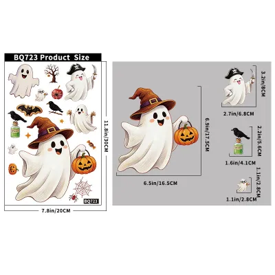Halloween Creative Pumpkin Female Ghost Window Stickers