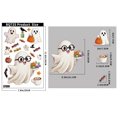 Halloween Creative Pumpkin Female Ghost Window Stickers