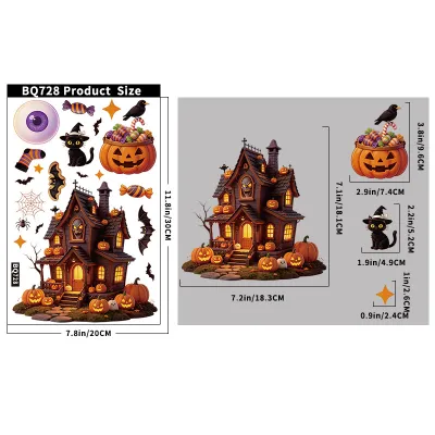 Halloween Creative Pumpkin Female Ghost Window Stickers