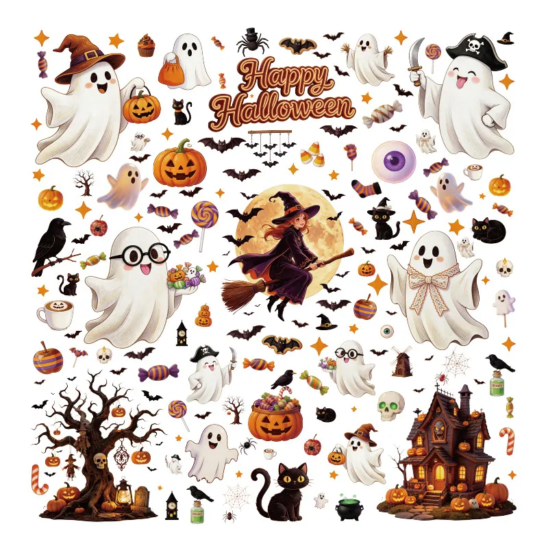 Halloween Creative Pumpkin Female Ghost Window Stickers