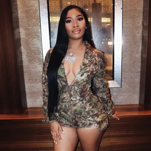 Women'S Fashion Sexy Camouflage Print Deep V-Neck Long Sleeve Rompers
