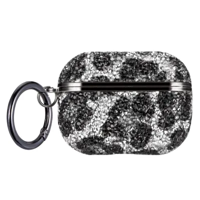 Women Fashion Leopard Rhinestone Bluetooth Earphone Case