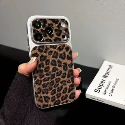 Women Fashion Leopard Litchi Leather Iphone Case
