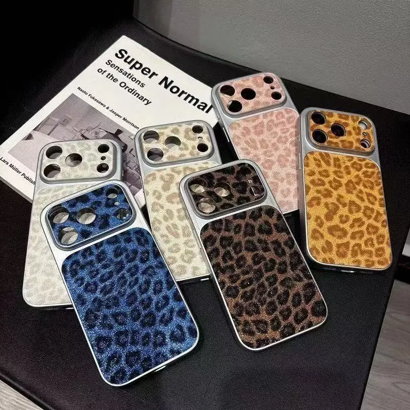 Women Fashion Leopard Litchi Leather Iphone Case