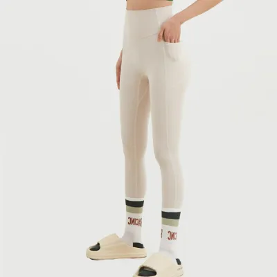Women Fashion Casual Solid Color Pocket Yoga Leggings