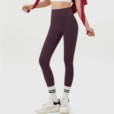 Women Fashion Casual Solid Color Pocket Yoga Leggings