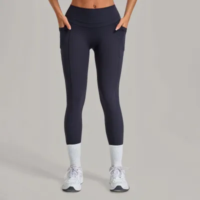 Women Fashion Casual Solid Color Side Pockets Quick-Drying Tight Sports Yoga Leggings