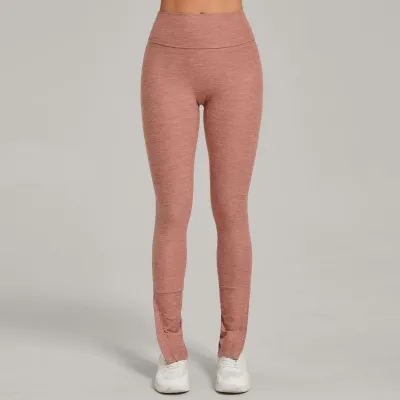 Women Fashion Solid Color High Waist Side Split Yoga Sports Leggings