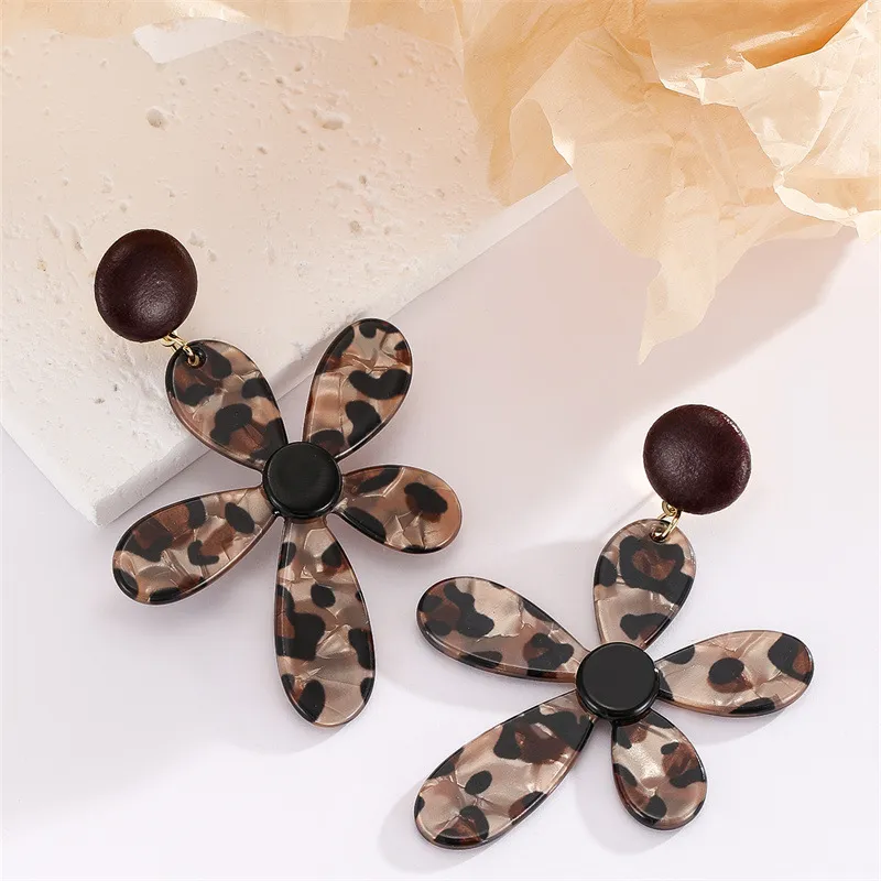 Vintage Leopard Floral Earrings